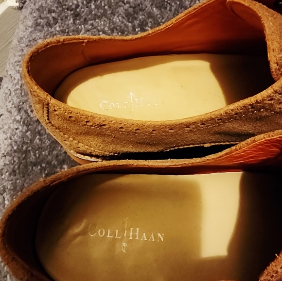Womens'Cole Haan Tan Suede Oxfords with Orange Soles Size 11B - Picture 5 of 5